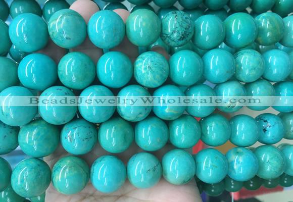 LSBS274 15 inches 16mm round green howlite turquoise gemstone beads wholesale