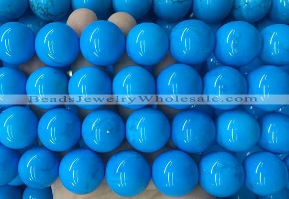 LSBS284 15 inches 20mm round dark blue howlite turquoise gemstone beads wholesale