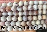 LSBS294 15 inches 14mm round matte banded agate gemstone beads wholesale LSBS294 15 inches 14mm round matte banded agate gemstone beads wholesale