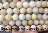 LSBS317 15 inches 18mm round yellow jade gemstone beads wholesale