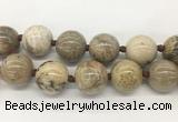 LSBS339 15 inches 30mm round Chrysanthemum agate gemstone beads wholesale