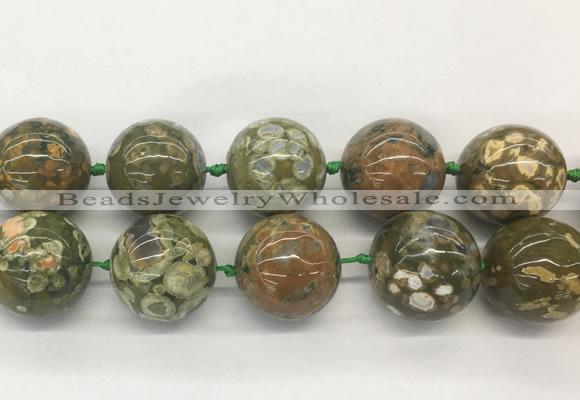 LSBS340 15 inches 30mm round Peacock gemstone beads wholesale