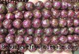 LSBS346 15 inches 14mm round gold color stone beads wholesale