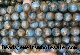 LSBS347 15 inches 14mm round gold color stone beads wholesale