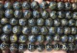 LSBS348 15 inches 14mm round gold color stone beads wholesale