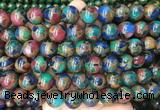 LSBS351 15 inches 14mm round gold color stone beads wholesale