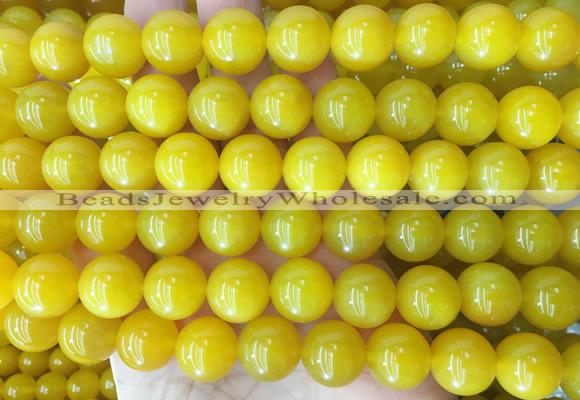 LSBS354 15 inches 14mm round yellow agate gemstone beads wholesale