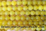 LSBS355 15 inches 14mm round yellow agate gemstone beads wholesale