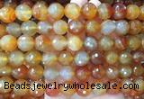 LSBS362 15 inches 14mm faceted round red agate gemstone beads wholesale