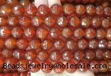 LSBS363 15 inches 14mm faceted round red agate gemstone beads wholesale