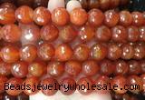 LSBS371 15 inches 16mm faceted round red agate gemstone beads wholesale