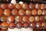 LSBS379 15 inches 20mm faceted round red agate gemstone beads wholesale