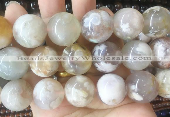 LSBS38 15 inches 19mm - 20mm round sakura agate gemstone beads wholesale