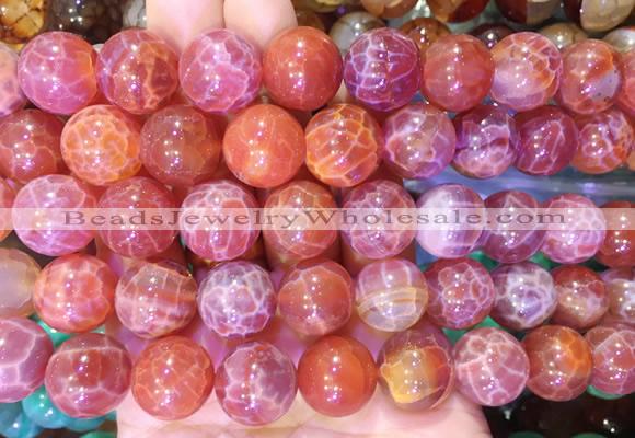 LSBS381 15 inches 14mm round dragon veins agate gemstone beads wholesale