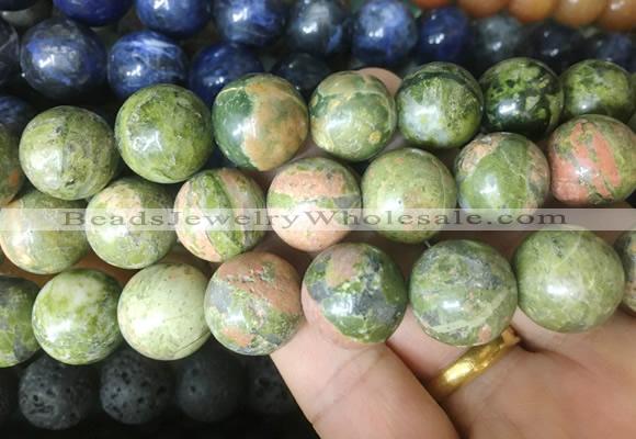 LSBS48 15 inches 16mm round unakite gemstone beads wholesale