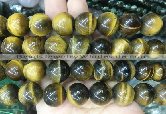 LSBS57 15 inches 16mm round yellow tiger eye gemstone beads wholesale