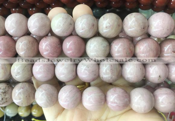 LSBS59 15 inches 16mm round pink wooden jasper gemstone beads wholesale