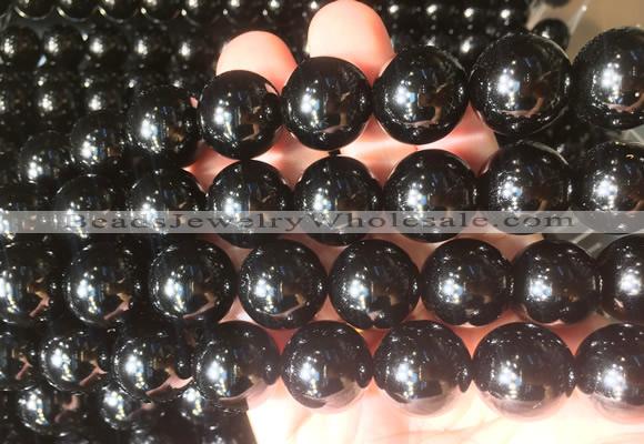 LSBS65 15 inches 16mm round black obsidian gemstone beads wholesale