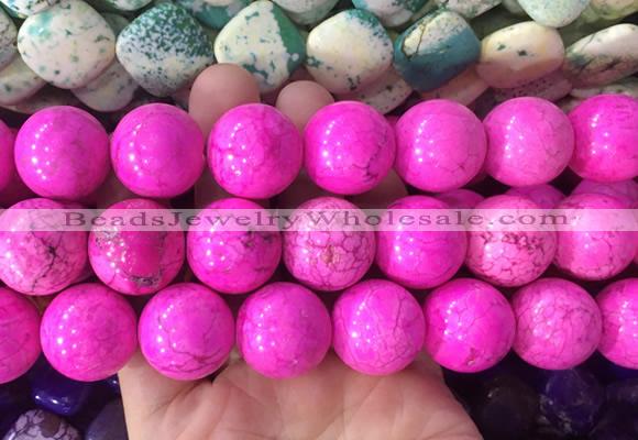 LSBS658 15 inches 20mm round howlite turquoise gemstone beads wholesale
