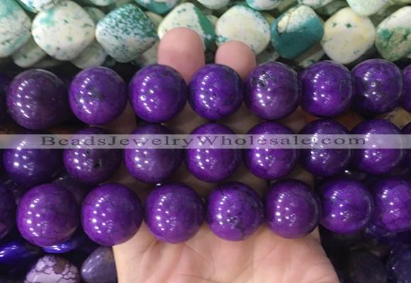 LSBS666 15 inches 20mm round howlite turquoise gemstone beads wholesale