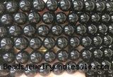 LSBS706 15 inches 14mm round black agate gemstone beads wholesale