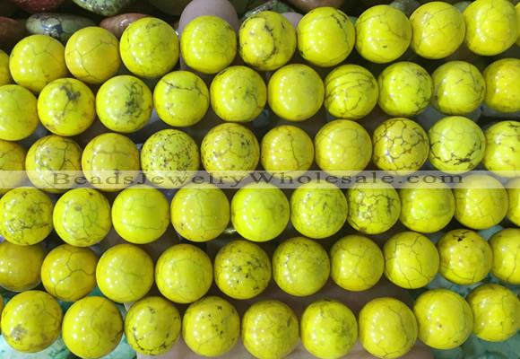 LSBS727 15 inches 14mm round howlite turquoise gemstone beads wholesale