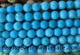 LSBS731 15 inches 14mm round howlite turquoise gemstone beads wholesale LSBS731 15 inches 14mm round howlite turquoise gemstone beads wholesale