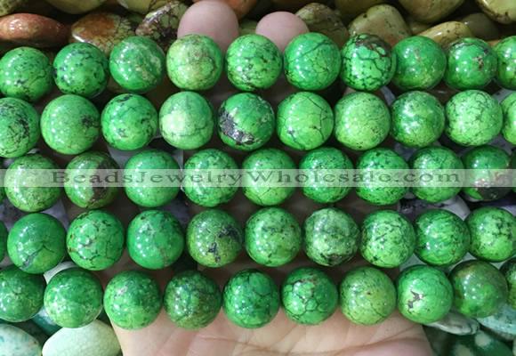 LSBS738 15 inches 14mm round howlite turquoise gemstone beads wholesale