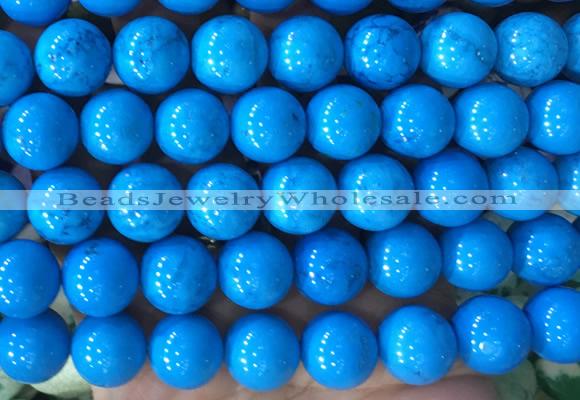 LSBS748 15 inches 16mm round howlite turquoise gemstone beads wholesale