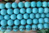 LSBS750 15 inches 16mm round howlite turquoise gemstone beads wholesale