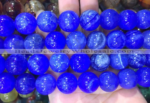 LSBS81 15 inches 16mm round blue dragon veins agate beads wholesale