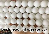 LSBS881 15 inches 16mm round white porcelain gemstone beads wholesale