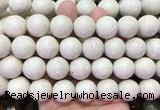 LSBS882 15 inches 18mm round white fossil jasper gemstone beads wholesale