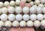 LSBS883 15 inches 20mm round white fossil jasper gemstone beads wholesale LSBS883 15 inches 20mm round white fossil jasper gemstone beads wholesale