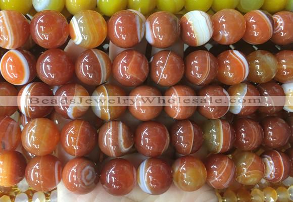 LSBS893 15 inches 16mm round banded agate gemstone beads wholesale
