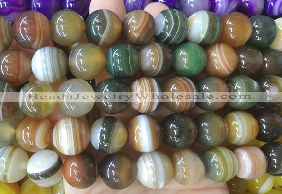 LSBS895 15 inches 16mm round banded agate gemstone beads wholesale