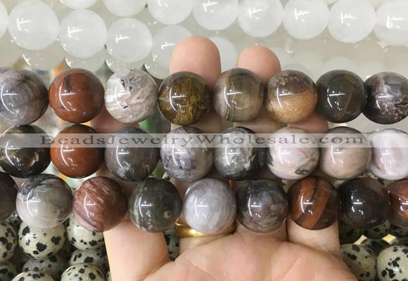 LSBS914 15 inches 16mm round wooden jasper gemstone beads wholesale
