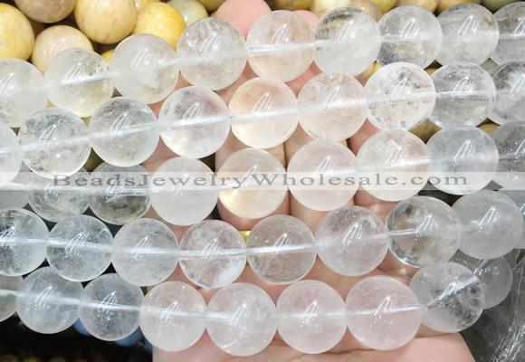 LSBS95 15 inches 16mm round white crystal gemstone beads wholesale