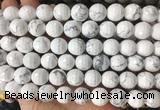 LSBS960 15 inches 14mm faceted round white howlite gemstone beads wholesale