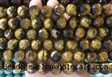LSBS966 15 inches 14mm faceted round yellow tiger eye gemstone beads wholesale
