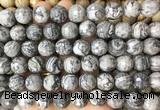 LSBS969 15 inches 14mm faceted round grey picture jasper gemstone beads wholesale