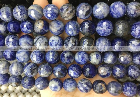 LSBS971 15 inches 14mm faceted round sodalite gemstone beads wholesale