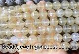 LSBS973 15 inches 14mm faceted round yellow cherry quartz gemstone beads wholesale LSBS973 15 inches 14mm faceted round yellow cherry quartz gemstone beads wholesale