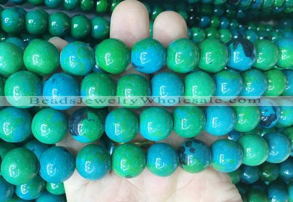 LSBS983 15 inches 14mm round synthetic chrysocolla gemstone beads wholesale