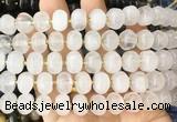 MEBS01 15 inches 8*12mm pumpkin angola white crystal beads wholesale
