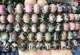MEBS14 15 inches 8*12mm pumpkin black veined rhodonite beads wholesale