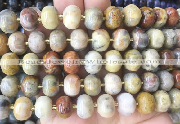 MEBS29 15 inches 8*12mm pumpkin yellow crazy lace agate beads wholesale