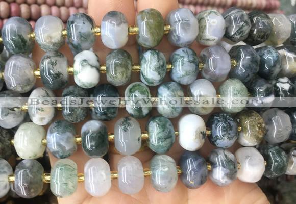 MEBS30 15 inches 8*12mm pumpkin moss agate beads wholesale