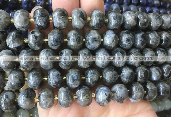 MEBS32 15 inches 8*12mm pumpkin black labradorite beads wholesale