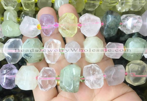 MQBS01 15 inches 12*16mm - 13*18mm faceted nuggets multicolor quartz beads